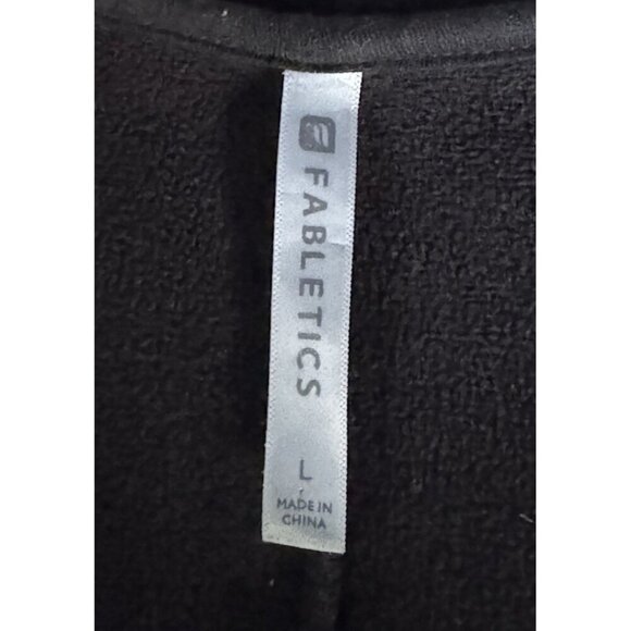 Fabletics Eugenia Coat Women's Sz L Black Open Front Fleece Lined Back Mesh Coat - Picture 5 of 10